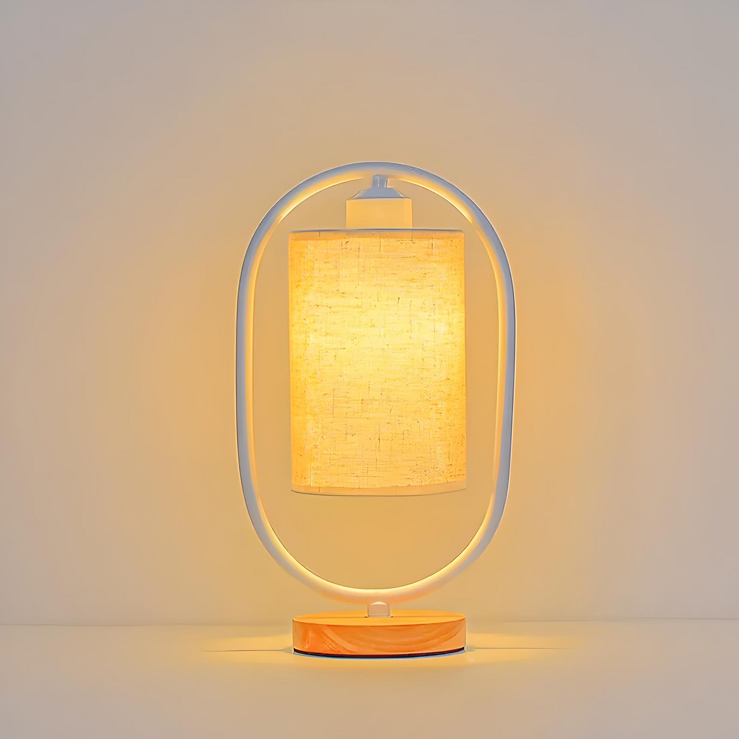 Scandinavian Bedside Lamp – Soft Glow with Minimalist Bamboo Base