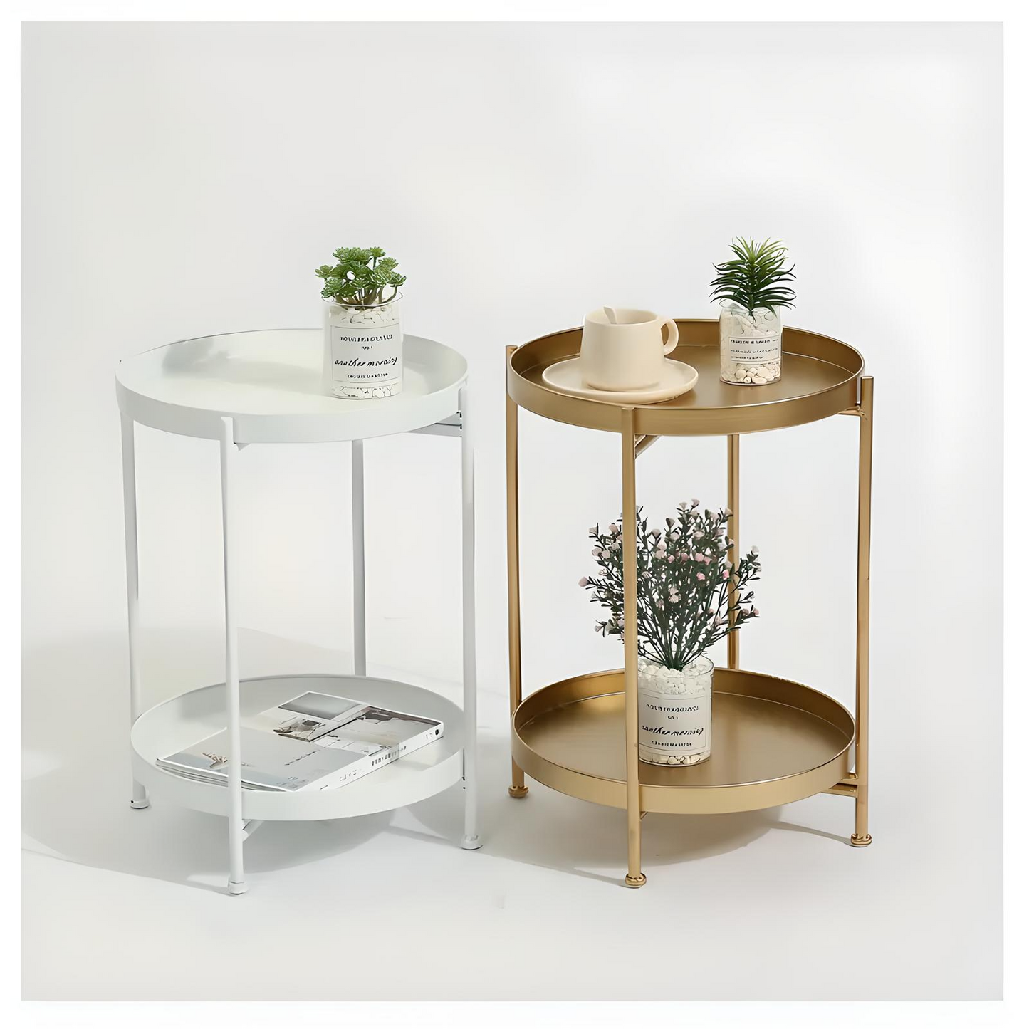Scandinavian Round Side Table – Minimalist Design