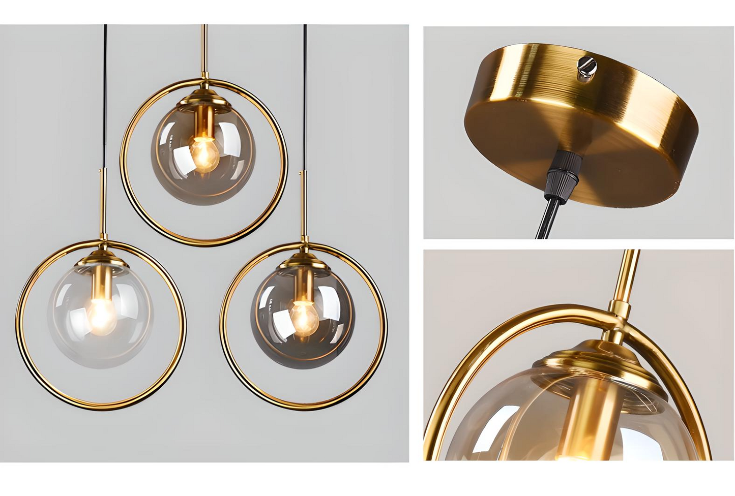 Scandinavian 3-Color Pendant Light – Minimalist Glass Ceiling Lamp
