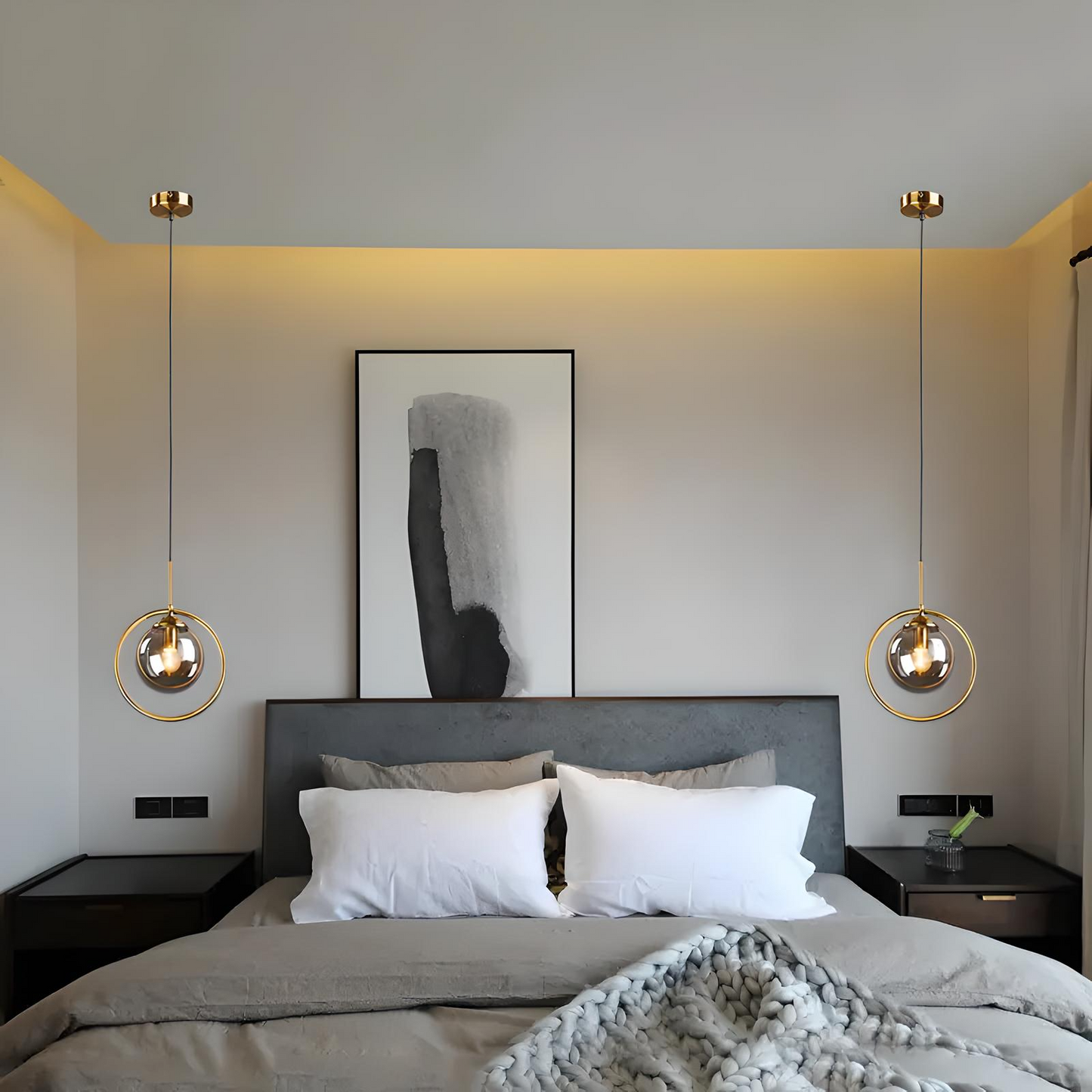 Scandinavian 3-Color Pendant Light – Minimalist Glass Ceiling Lamp