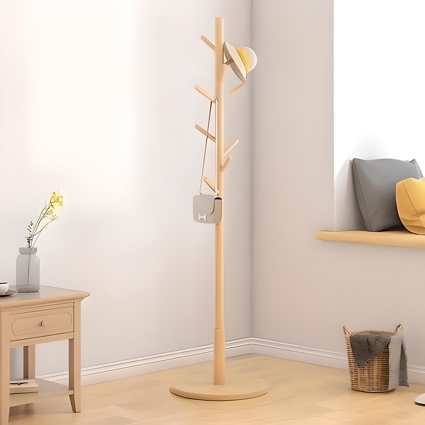 Freestanding Wooden Coat Rack