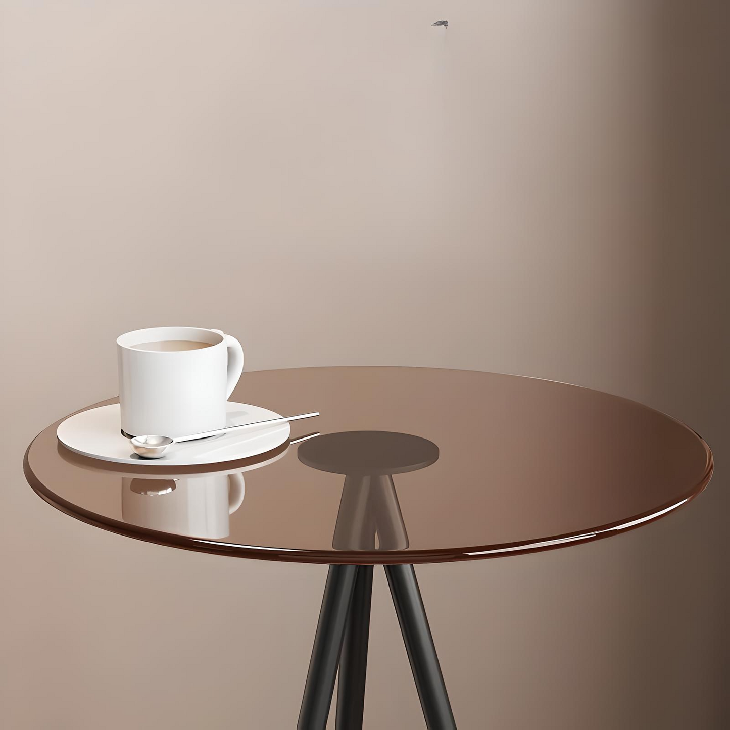 Minimalist Glass Side Table – Iron Frame & Double Layers